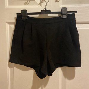 Black Suede Shorts